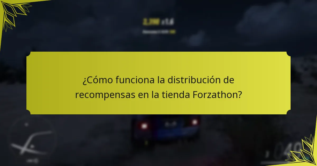 ¿Cómo funciona la distribución de recompensas en la tienda Forzathon?