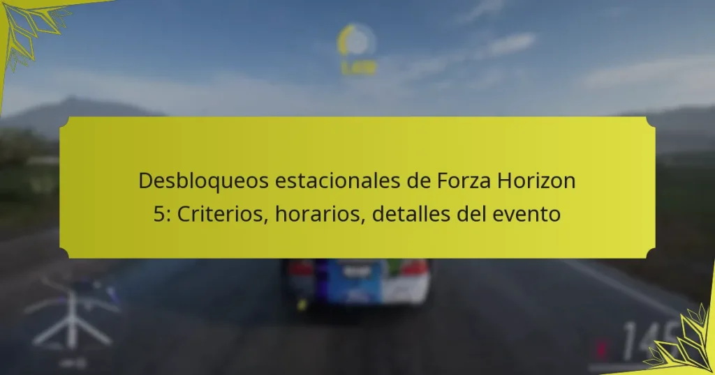 Desbloqueos estacionales de Forza Horizon 5: Criterios, horarios, detalles del evento