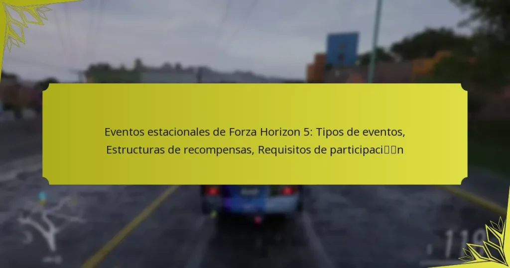 Eventos estacionales de Forza Horizon 5: Tipos de eventos, Estructuras de recompensas, Requisitos de participación