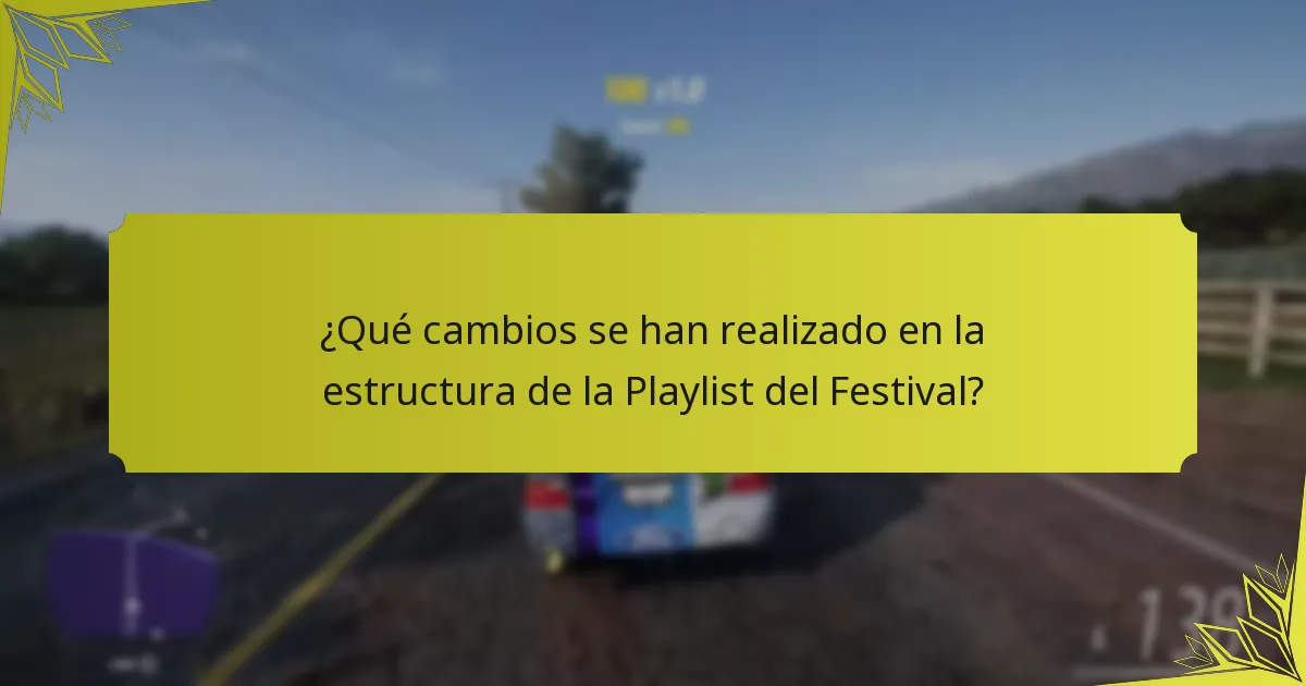 ¿Qué cambios se han realizado en la estructura de la Playlist del Festival?